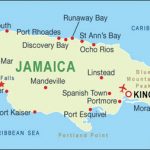 A map of Jamaica.