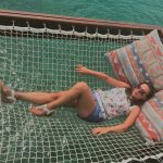 Jamie on an overwater bungalow.
